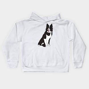 border collie illustration Kids Hoodie